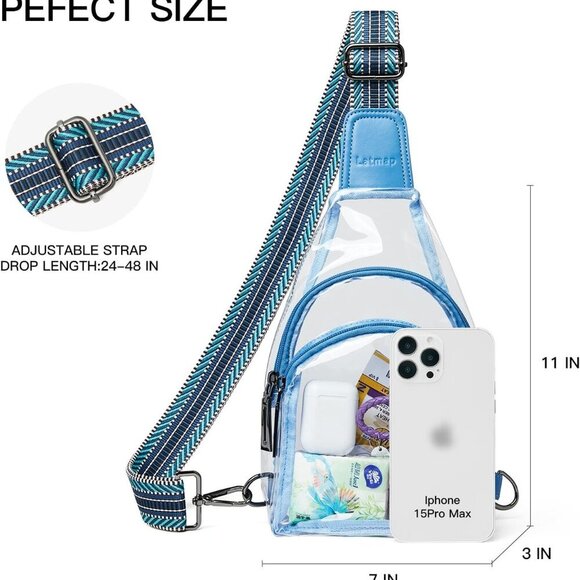 Clear bags Stadium Approved Crossbody Sling Bag Fanny Pack Backpack Purses for W - Picture 4 of 8